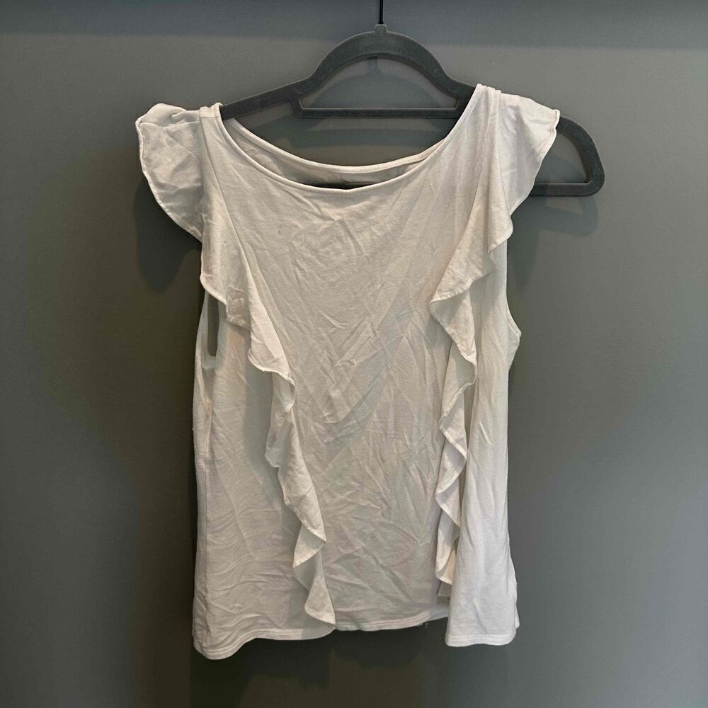 Lilly Pulitzer Womens Layered Top Size Medium White Short Sleeve Scoop Neck